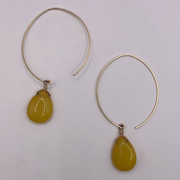 Noon Design Shop Core Collection Yellow Gold Drop Earrings - Picture 1 of 2